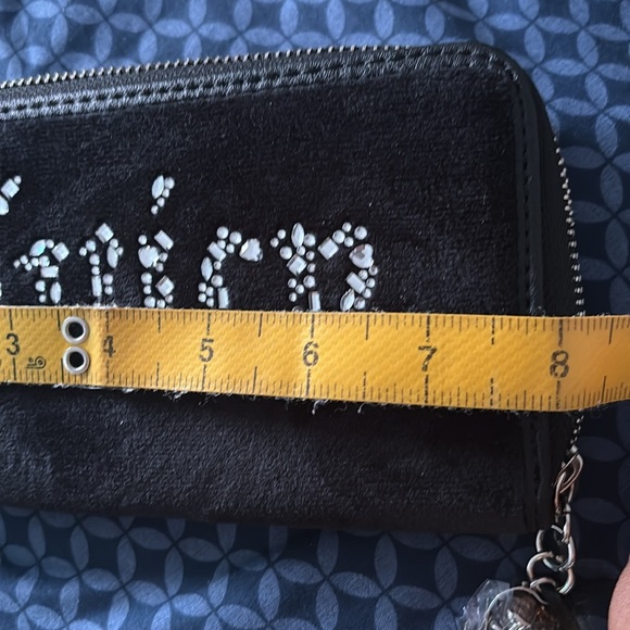 Juicy Couture Black Velvet long zipper Wallet - Picture 8 of 14
